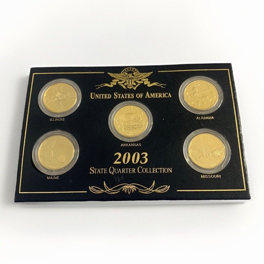 2003 United States | State Quarter Collection "24 KT Gold Plated" Set of 5